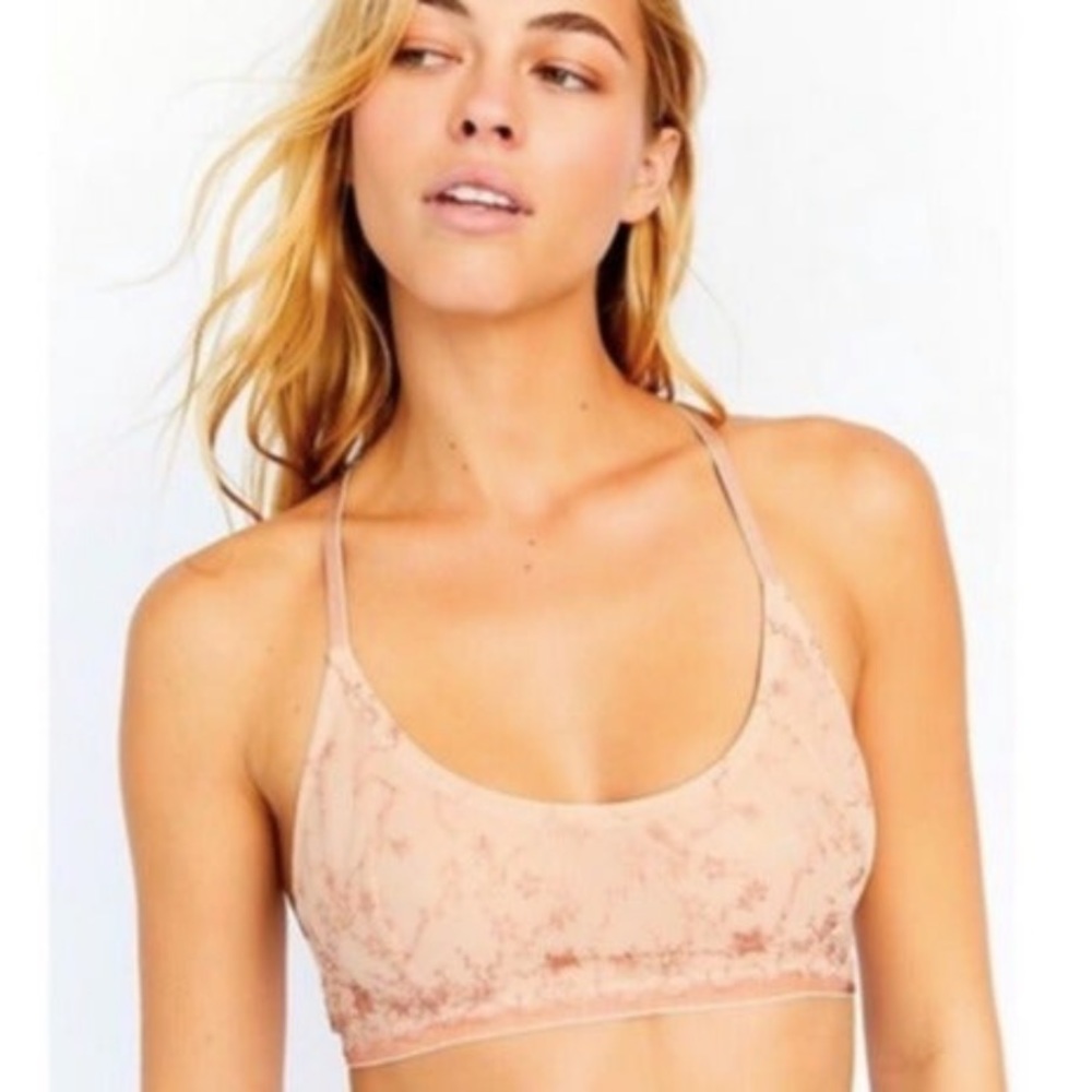 Free People Luna Stars Nude Metallic Bralette Bra.
Size XS